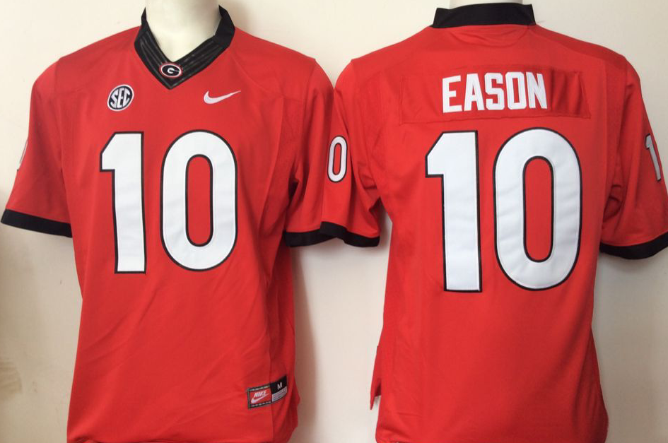 NCAA Men Georgia Bulldogs Red #10 eason->ncaa teams->NCAA Jersey